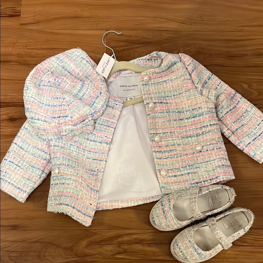 Janie and Jack Multicolor Tweed Jacket Set